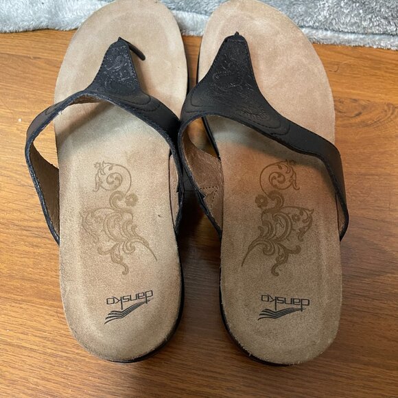 Dansko Women Priya Boho Slip On Thing Flip Flop Heel Sandal Leather Comfort 10 - Picture 8 of 11